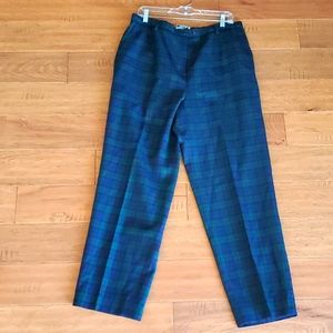 PENDLETON Wool Plaid Green Navy Blue Tartan Pants Size 18